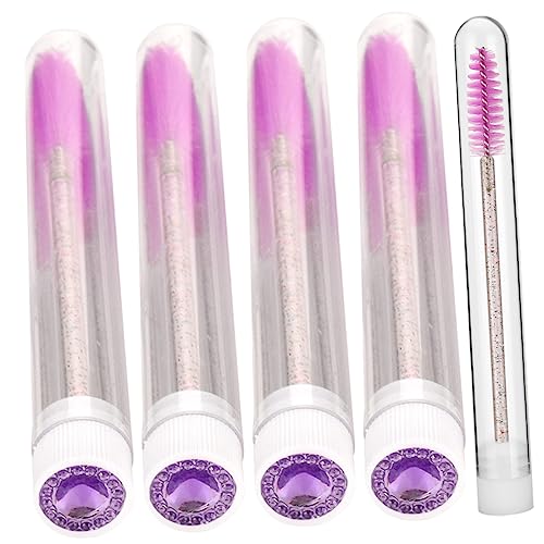 Beatifufu 5個 試験管マスカラブラシ マイクロブラシ マイクロ眉ブラシ 眉スプーリー メイクアップブラシアプリケーター ラッシュブラシ 化粧アプリケーター カラーマスカラ プラスチック