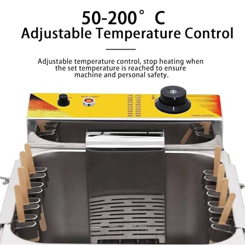 Käse-Hotdog-Stäbchenmaschine, 12L, Kommerzielle Fritteuse, Wurst Frittiergerät, Corn-Dog-Friteuse für Hot Dogs, Käsesticks, für Snackbar, Restaurant, Zuhause – Bild 4