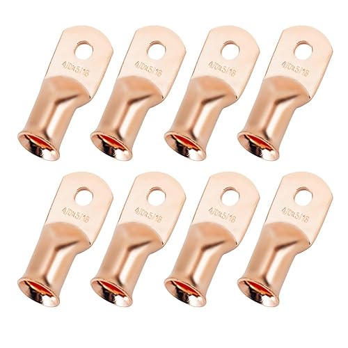 Kit de arandelas anticorrosión de 40 AWG de 516 pulgadas (10 piezas) y terminal de batería (10 piezas), conectores de calibre 0000, lengüetas de