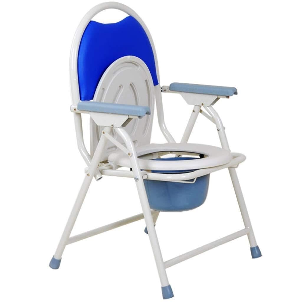Silla de baño Plegable portátil y móvil, Silla de Ducha, Taburete de Ducha, Inodoro, Orinal Sanitario for Personas Mayores discapacitadas con Respaldo y reposabrazos