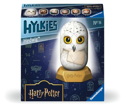 Ravensburger - Puzzle 3D Hylkies - Édition Harry Potter - Figurine n°16 Hedwige - Adultes et Enfants - 54 pièces numérotées à Assembler sans Colle - Support Inclus - 12008003