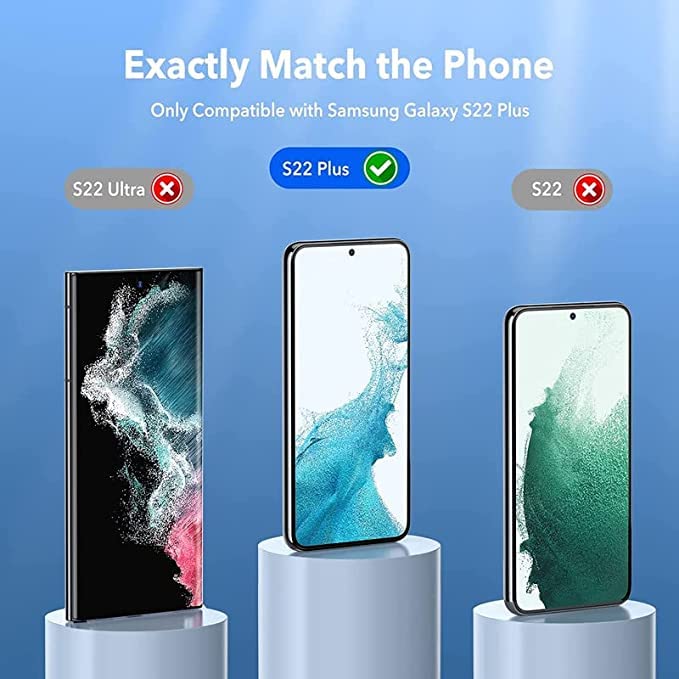 Image of TempGlow Screen Protector for Samsung Galaxy S22 Plus 5G | S22+ 5G (Black) Tempered Glass Edge-to-Edge 6D Screen Guard With Installation Kit