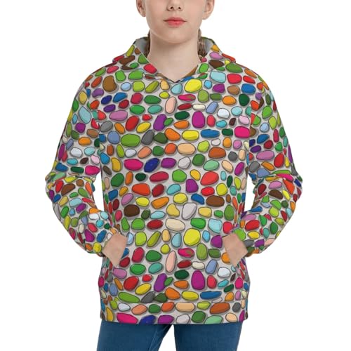 Pebble Colorful Background Kid Hoodies Boys Sweatshirts Girls Pullover with Pocket