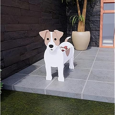 Dog Shaped Planter Pot,Wooden Flowerpot Potted Ornaments,Animal Shaped Cartoon Planters Succulent Plant Pots,Cute Pet Puppy Dogs Flower Pot for Indoor Outdoor Gardening Decorations Cover