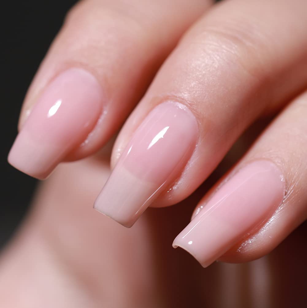 FZANEST Gel Nail Polish 15ml,Jelly Sheer Clear Natural Nude Pink Gel Polish Varnish Nail Art Manicure Soak Off LED UV(Milky Nude) #330