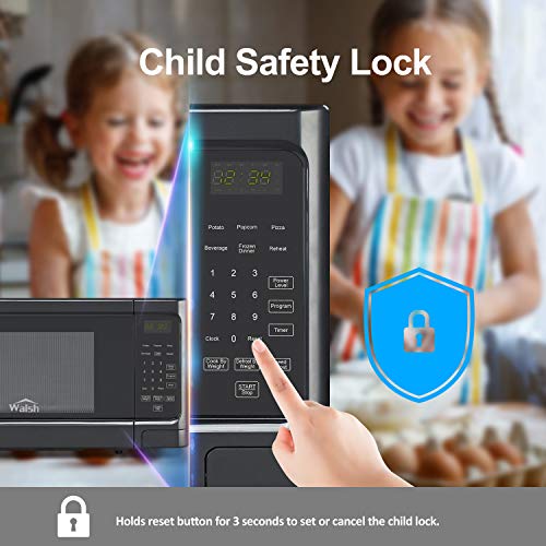 WALSH WSCMS311BK-10 Mikrowellenherd, 1,1 Kubikmeter, Schwarz 4 WALSH WSCMS311BK-10 Mikrowellenherd, 1,1 Kubikmeter, Schwarz