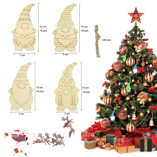 20 Pezzi Fette di Legno di Natale, Legno Ornamenti...