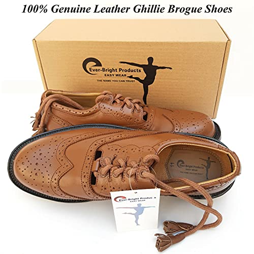 Leather Ghillie Brogue Kilt Shoes Traditional Scottish Piper and Highland Outfit Wedding Shoes UK Size 6-134
