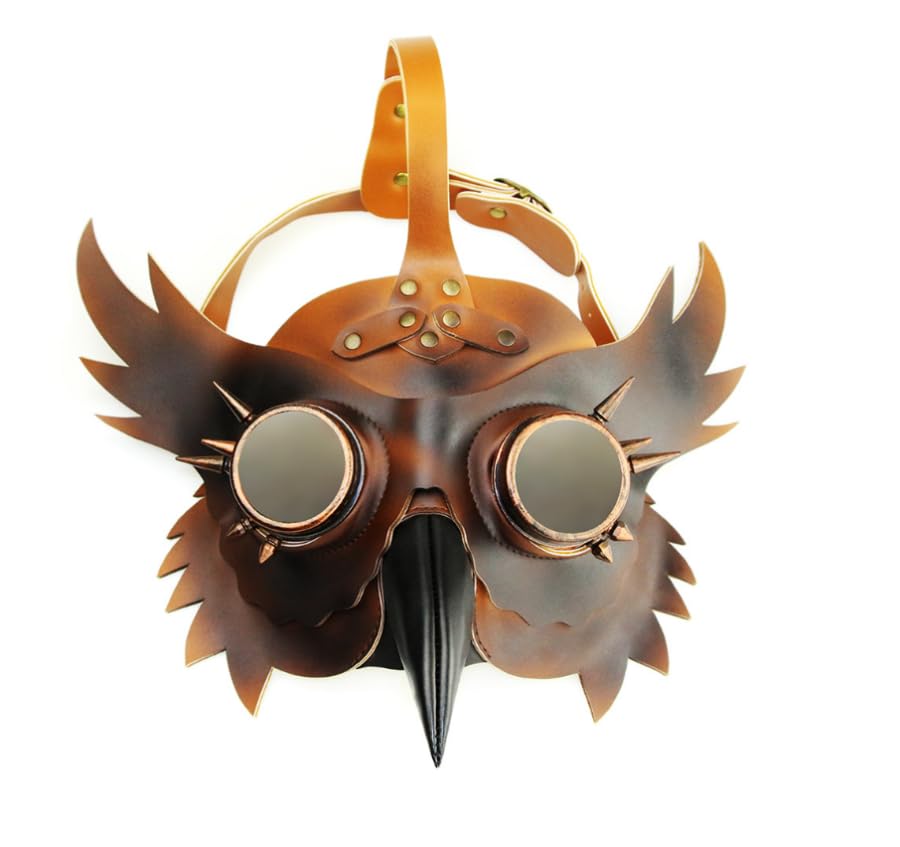 Amazon.co.jp: スチームパンクゴシックコスプレマスク, レトロレザー鳥