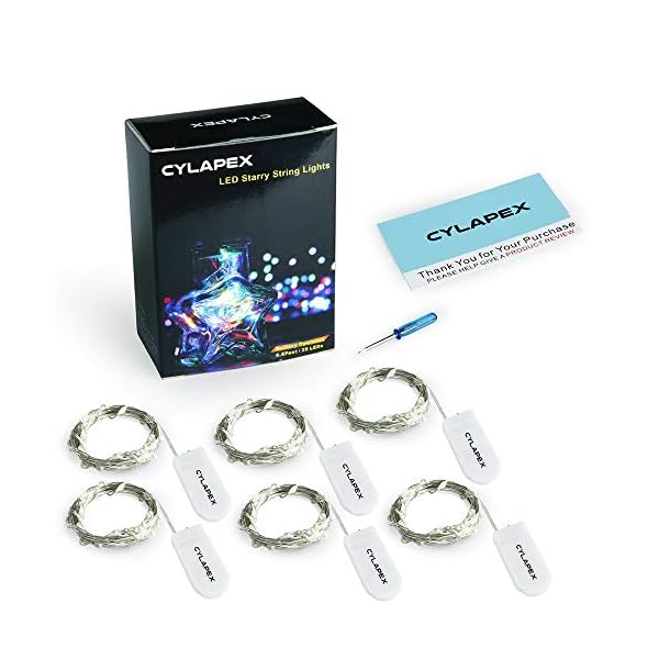 CYLAPEX 12 Stück blaue Lichterkette, batteriebetrieben, sternenklare Lichterkette auf 1 m silberfarbenem Kupferdraht DIY… – Bild 8