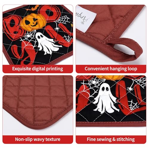 Arquiel Halloween Oven Mitts and Pot Holders -100% Cotton, Heat Resistant Extra Long Oven Gloves & Hot Pads for Cooking BBQ Grilling Baking Gift, Set of 2 - Cosy Home Interiors Arquiel Halloween Oven Mitts and Pot Holders -100% Cotton, Heat Resistant Extra Long Oven Gloves & Hot Pads for Cooking BBQ Grilling Baking Gift, Set of 2 - Image 3
