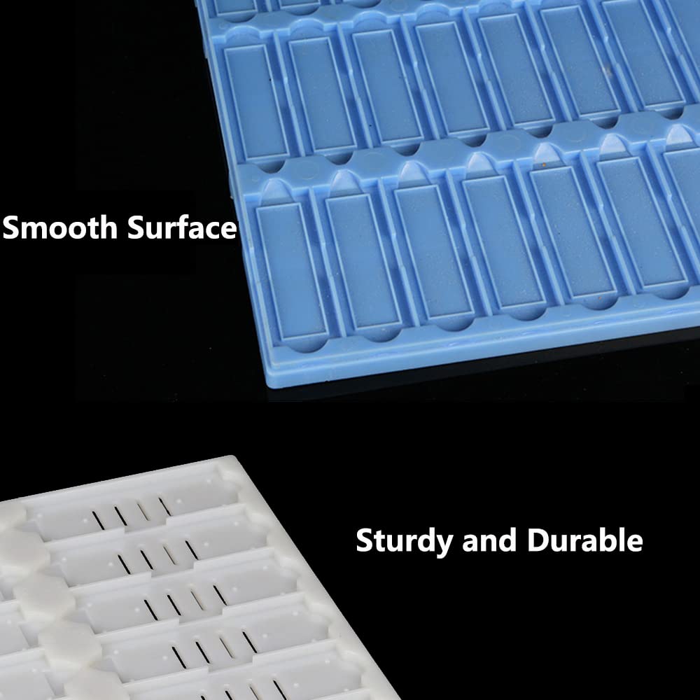 Bandeja de portaobjetos de microscopio de plástico Placa de almacenamiento de portaobjetos con clip Plástico ABS Material Color aleatorio para educación biológica básica (Capacidad: 36 piezas)