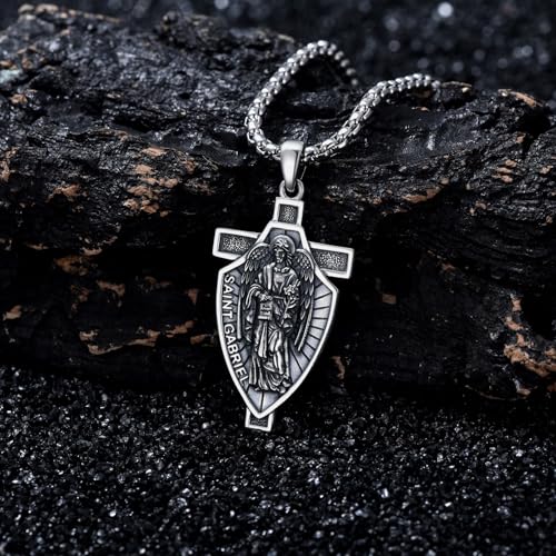 Archangel St Michael/Gabriel/Raphael/Uriel Necklace 925 Sterling Silver Religious Pendants Bible Jewelry Gifts for Men2