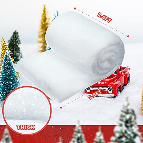 Skylety Christmas Snow Blanket Set Glittered Artificial Snow Blanket Fake Indoor Snow Blanket Winter Wonderland Faux Snow Blanket For Christmas Backdrop Party Decor (1) #TOP3