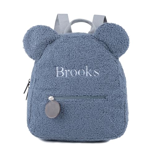 MT WORLD Sac à Dos Nounours Peluche Personnalisé Enfant, Bleu Marine, Mini