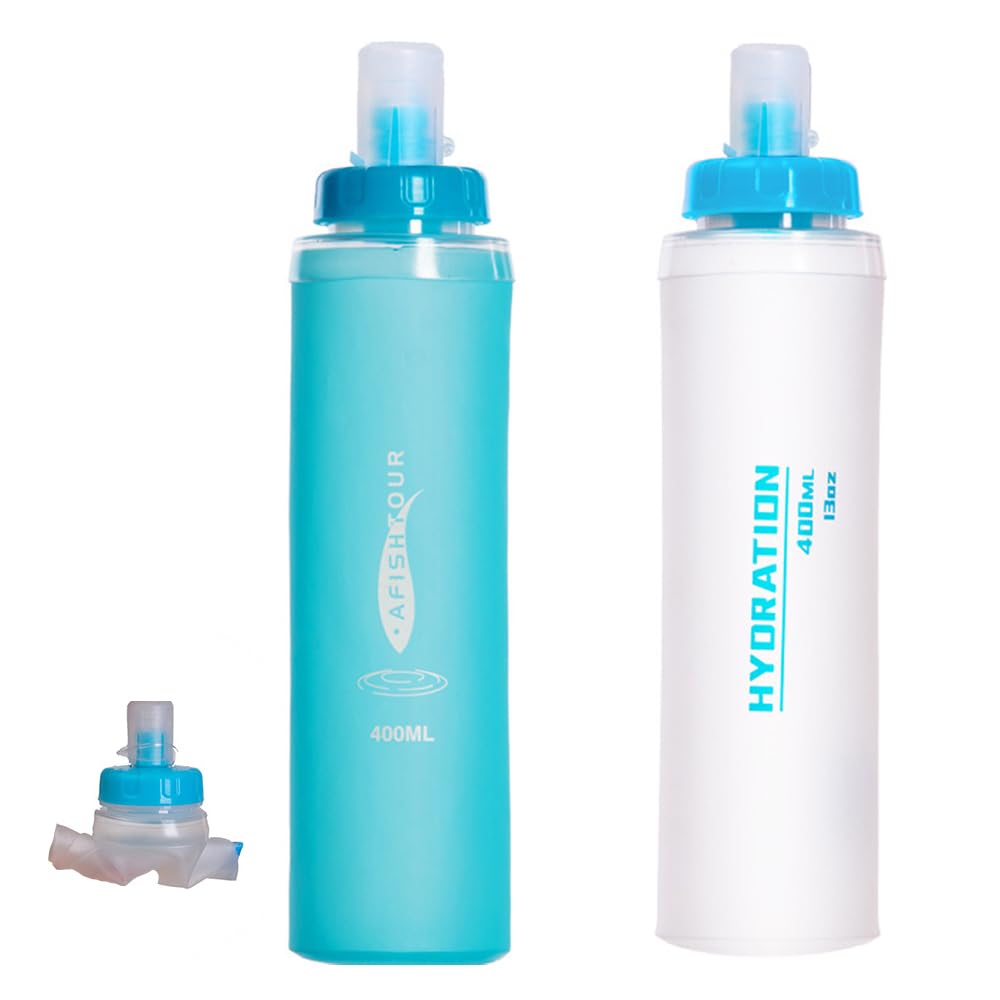 Soft Flask, TPU Foldable Running Hydration Flask, Soft Collapsible Water Bottle for Hydration Pack Cycling Marathon Running Hiking