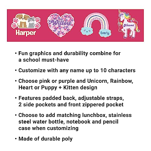 Lets-Make-Memories-Kids-Backpack-for-School-Personalized-Back-to-School-Supplies-Bookbag-with-Lunch-Box-Pink-Unicorn Lets Make Memories Kids Backpack for School Personalized Back to School Supplies Bookbag with Lunch Box Pink Unicorn
