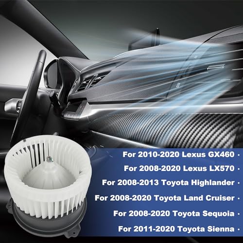 Image of PartsFlow HVAC Blower Motor with Fan Compatible with 2010-2020 Lexus GX46 2008-2020 LX570 Toyota Land Cruiser /Sequoia 2011-2020 Sienna 2008-2013 Highlander 8710328111 700303