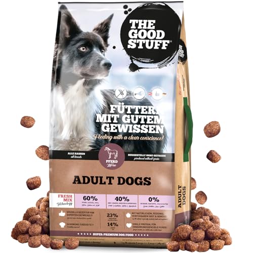 THE GOODSTUFF Pferd (Adult) 12,5 kg | Hochwertiges Hundetrockenfutter getreidefrei | Mit frischem Pferdefleisch | Hundefutter trocken für ausgewachsene Hunde | Super-Premium Trockenfutter für Hunde