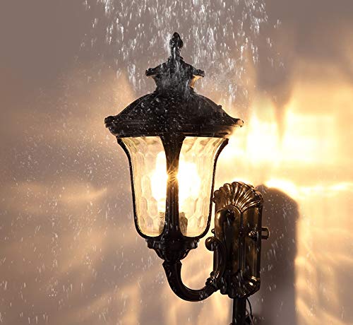 Preisvergleich Produktbild Aaedrag Wasserdicht Landschaftspfad Wandlampen Laterne E27 Außen Europäische Retro Patio Außenwandleuchte Regenschutz Rust Aluminium-Druckgussglaswandmontage Lampe Hof Garage Lighting