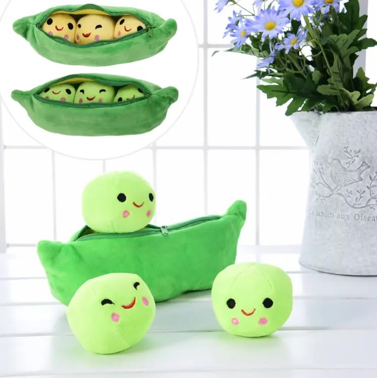 Image of Mutter Plush Soft Toy Pea Kawai Stuffed Vegetable Fruit Plushie Cute Stuff Toys Birthday Gifts for Friends Kids Boys Girls Decorative 25cm