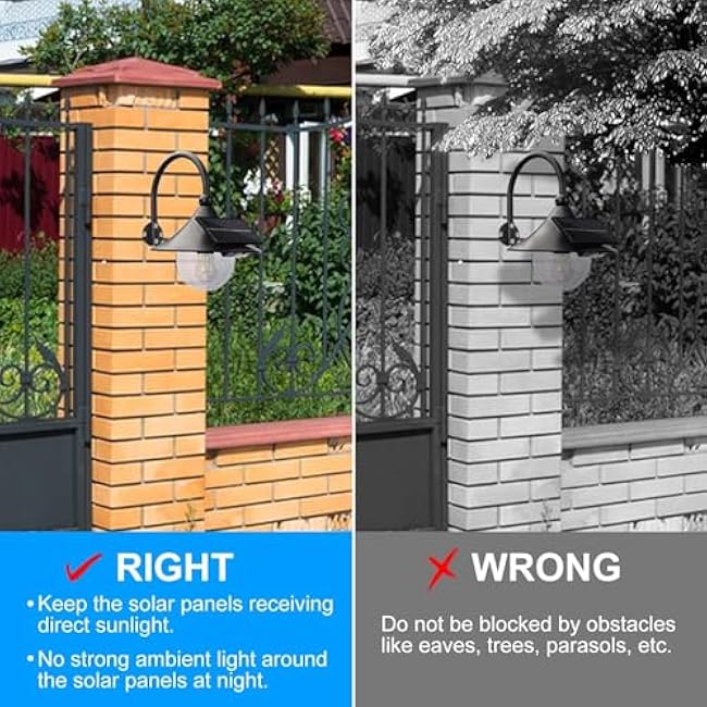 Moodyfei Solar Barn Lights Solar Wall Lanterns Sconce Rustic Vintage