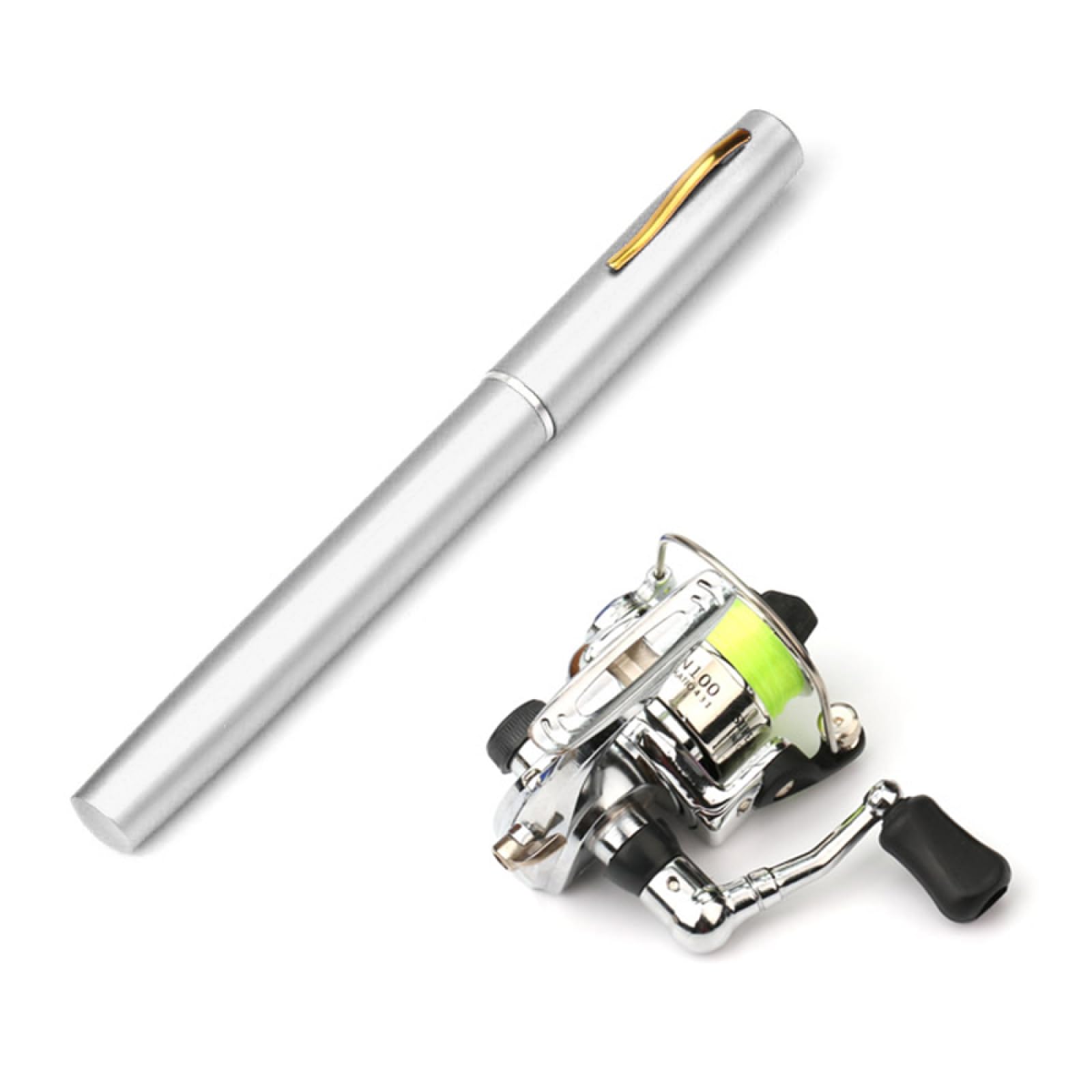 Pocket Collapsible Fishing Rod Reel Combo Mini Pen Fishing Pole Kit Telescopic Fishing Rod Spinning Reel Combo Kit