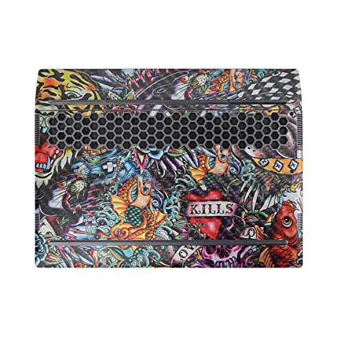 Image of MightySkins Carbon Fiber Skin Compatible with Alienware M17 R5 (2022) Full Wrap Kit - Old School Tattoo | Protective, Durable Textured Carbon Fiber Finish | Easy to Apply | Made in The USA