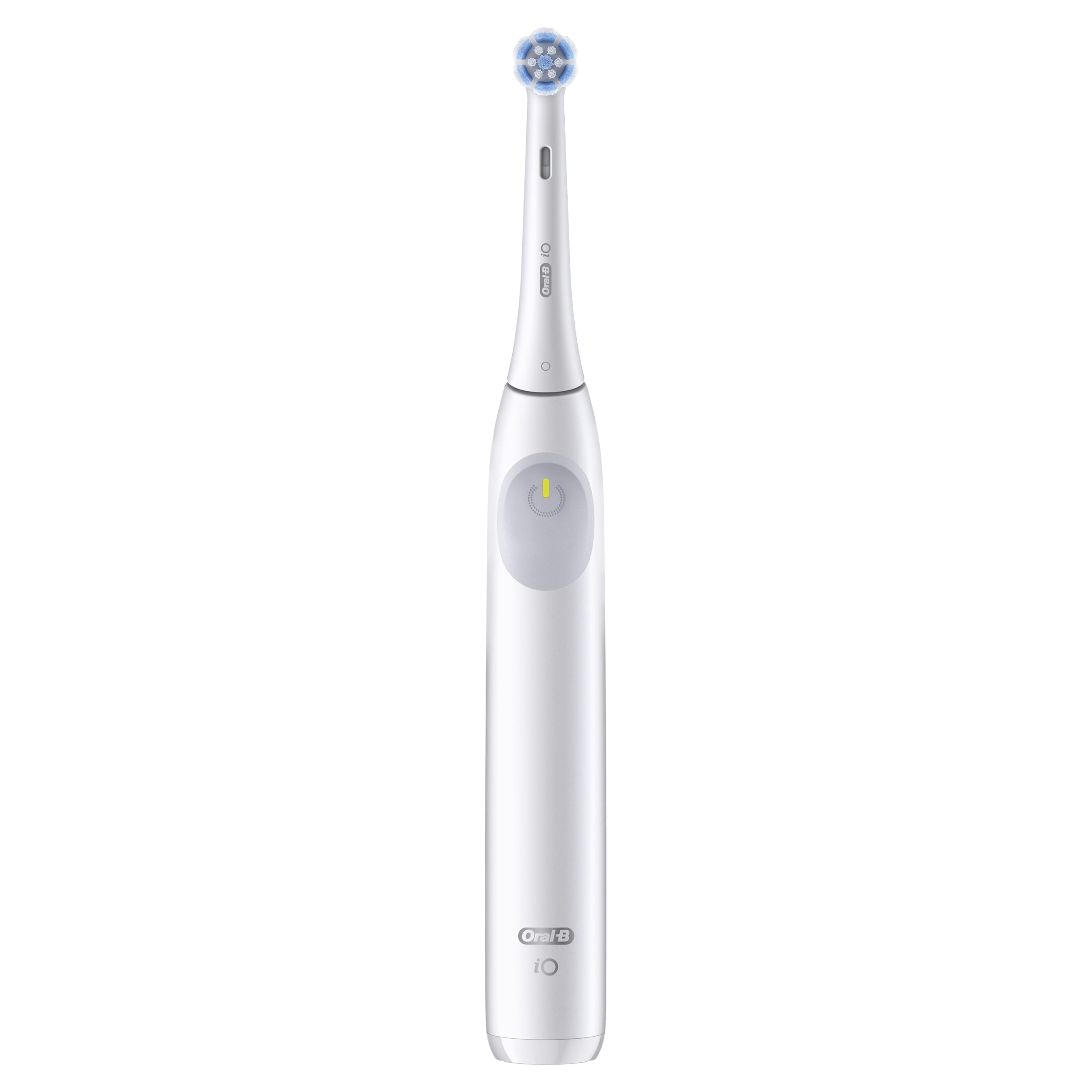 Oral-B iO Series 2 Limited - Cepillo de dientes eléctrico recargable, color blanco puro con 1 cabezal de cepillo de cuidado suave y 1 estuche de viaje blanco, sensor de presión automático para