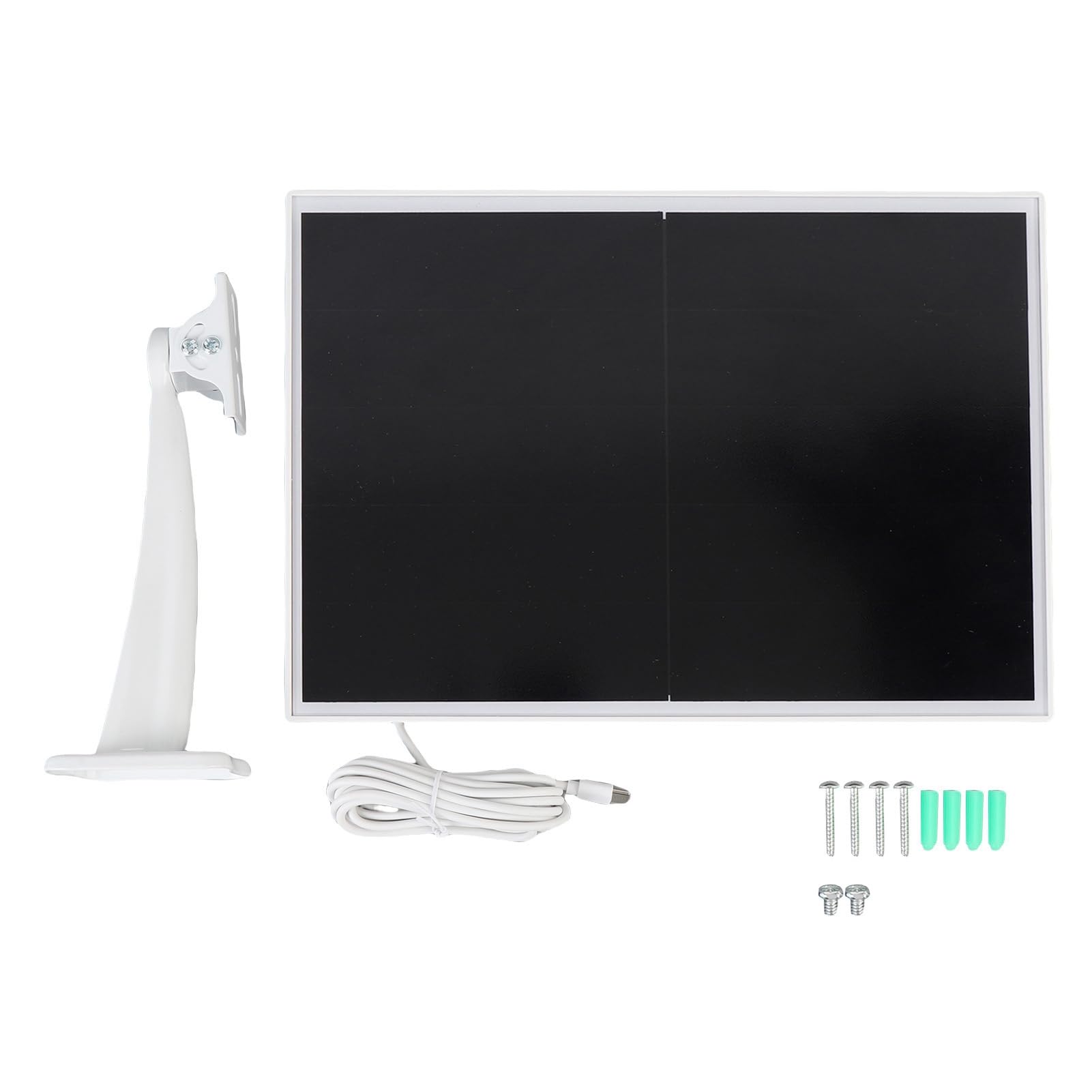 Fabater Überwachungskamera-Solarpanel, 15 W Monokristallines IP66, 90 Grad Verstellbares Solarpanel-Ladegerät, mit Langem Kabel für Vogelfutterstation für Überwachungskameras Im Freien