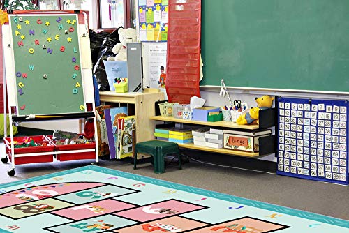 image for KAREZONINE Hopscotch Rug 31” x 63”, Hop and Count Game Rug with Cu