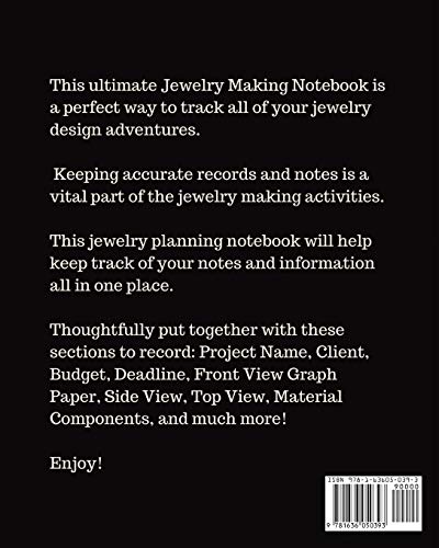 Jewelry Design Notebook: DIY Project Planner - Organizer - Crafts Hobbies - Home Made - Beadwork - Jewels
