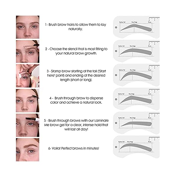 Eyebrow-Stamp-Waterproof-Brow-Stamp-Shaping-Kit-Eyebrow-Definer-with-24-Reusable-Eyebrow-Stencils-Hairline-Shadow-Powder-Stick-Black-brown Eyebrow Stamp Waterproof, Brow Stamp Shaping Kit Eyebrow Definer, with 24 Reusable Eyebrow Stencils, Hairline Shadow Powder Stick (Black-brown)