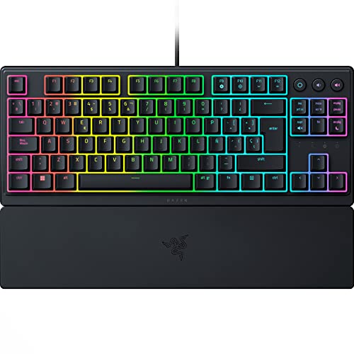 Razer Ornata V3 Tenkeyless - Teclado Compacto para Juegos de Bajo Perfil (Interruptores de Membrana Mecha, Teclas Recubiertas de UV, Teclas Multimedia Dedicadas Retroiluminadas) Diseño ES, Negro