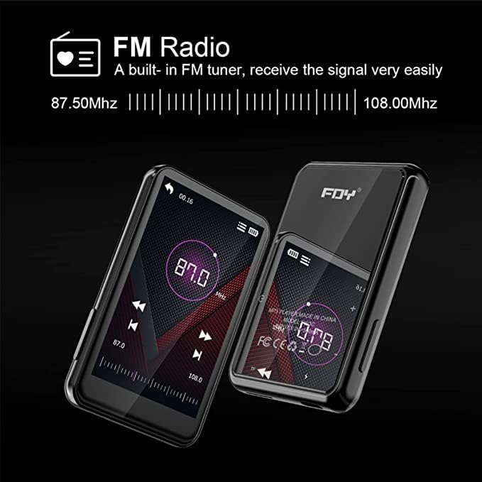 Miniatura 4 de FDY Reproductor de MP3 reproductor de MP3 con Bluetooth50 reproductor de música portátil de 64 GB con radio FM grabadora de alta fidelidad calidad