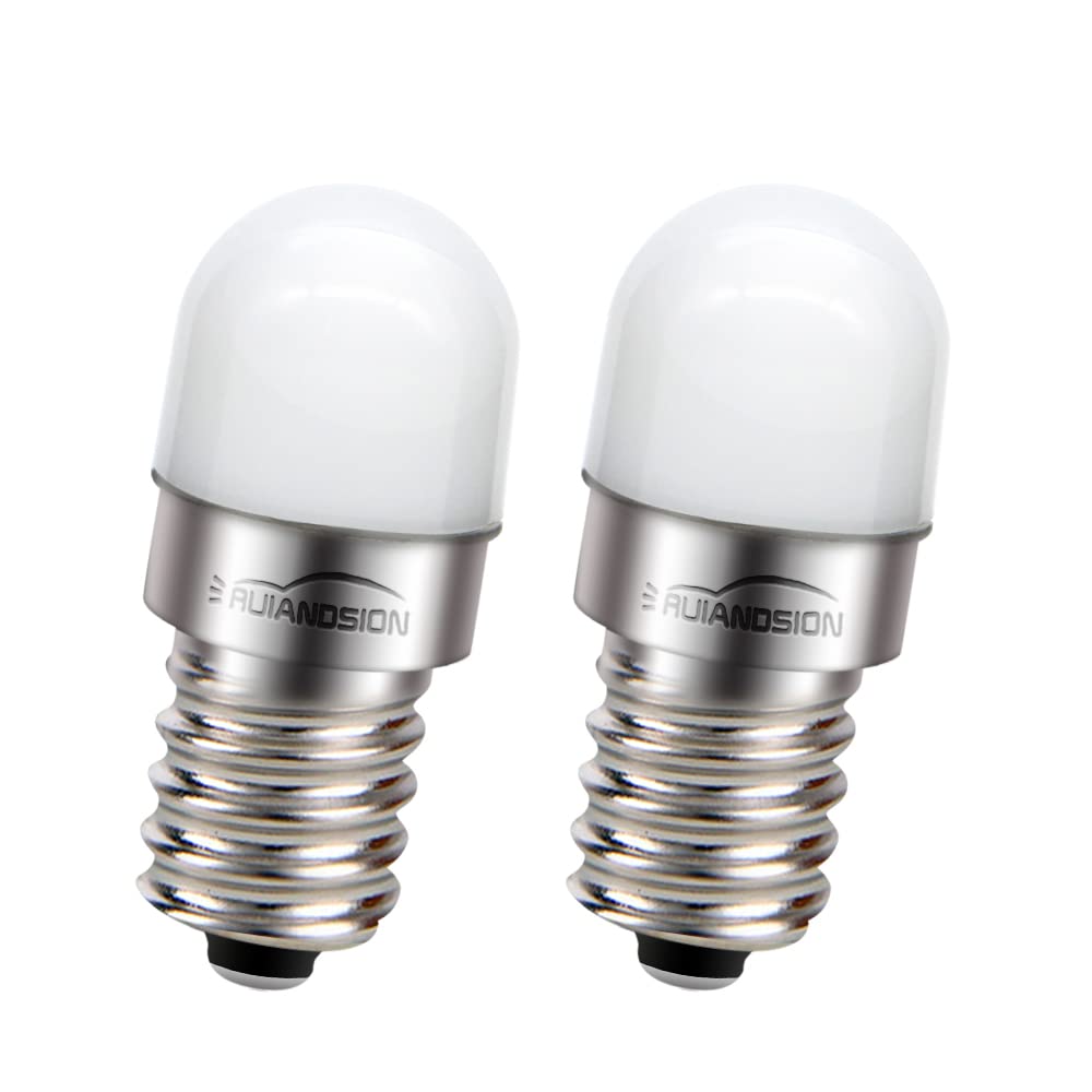 Ruiandsion E14 LED Bulb Refrigerator Oven Range Hood Light AC 12V Chandelier Pendant Fridge Freezer Lamp Dimmable Candelabra Appliance Night Light, Warm White (Pack of 2)
