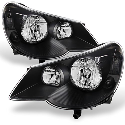 AKKON - For Chrysler Sebring 4Dr Sedan Black Bezel Replacement Headlights Headlamp Front Lamps Left+Right Pair