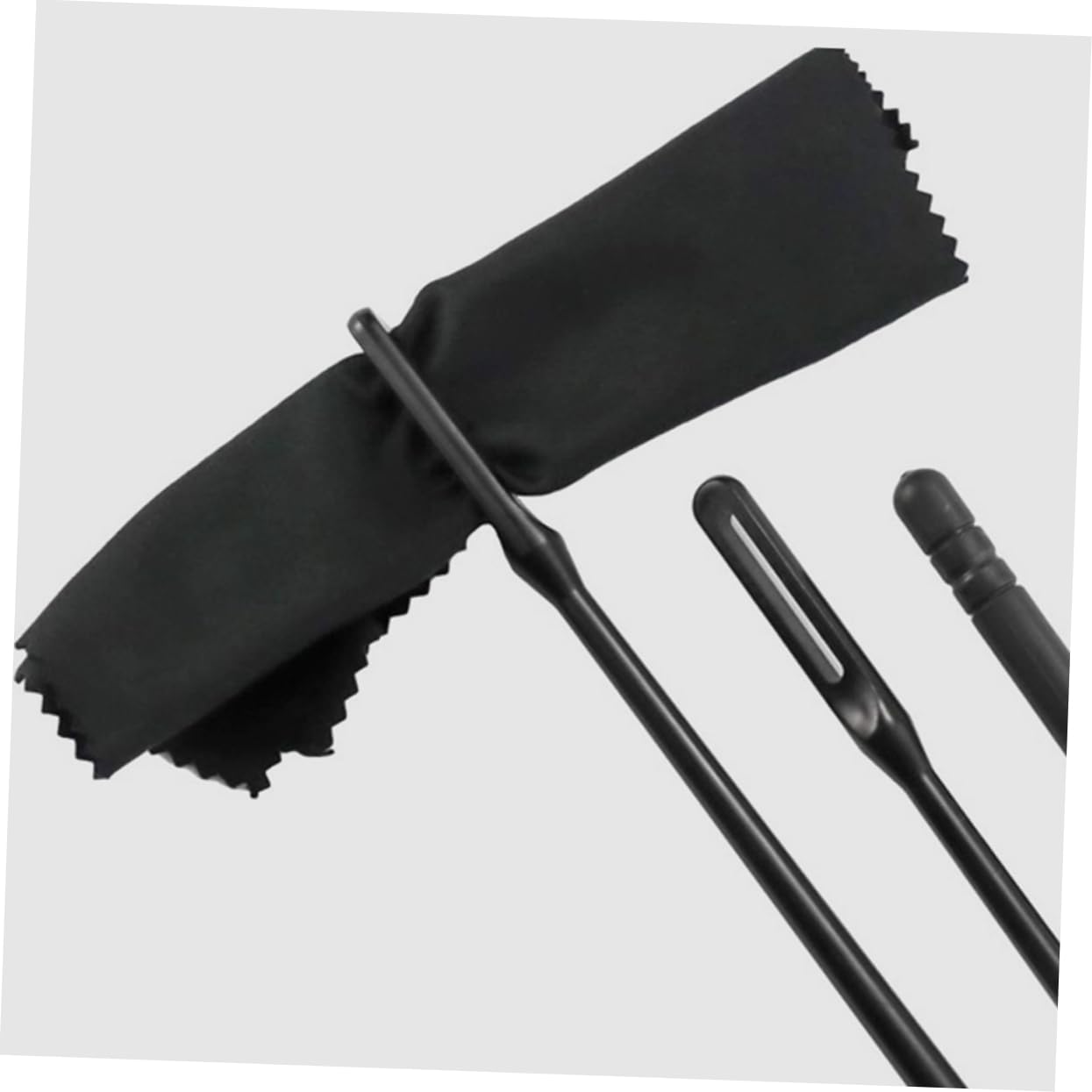 MUELODSIC 1 Set Flute Cleaning Stick Accessories Flute Cleaning Kit Flute Cleaning Cloths Cloth for Flute Cleaner Cleaning Supplies Flute cleaning Accessory Flute Cleaning Rod Black Plastic