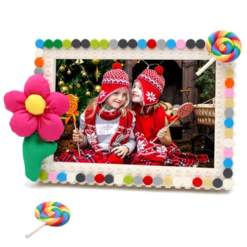 NIETEIN Cute Picture Frame Craft Kit Kid Room Decor Photo Frame Art Making Kit for Girl or Boy Birthday Gift (Candy)