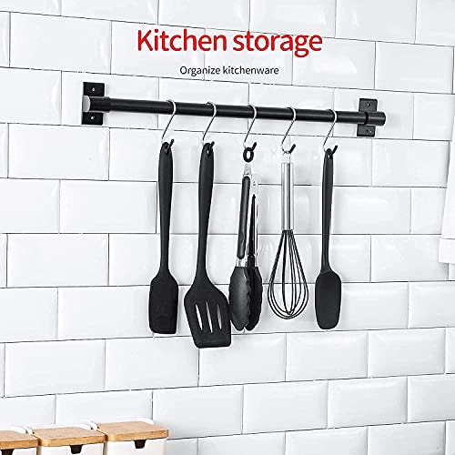 Image of Heavy Duty Stainless Steel Cap Silver S-Shaped Hanging Hangers Hooks for Kitchen, Bathroom,Bedroom, Office, Pan, Pot, Coat, Bag, Plants (Silver, 3.25 inch /4mm) - (Pack of 24)