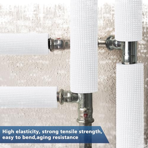 Image of Pangda 4 Pcs 6 ft Foam Pipe Insulation Tube, 0.75 x 0.39 x 72 Inch, White