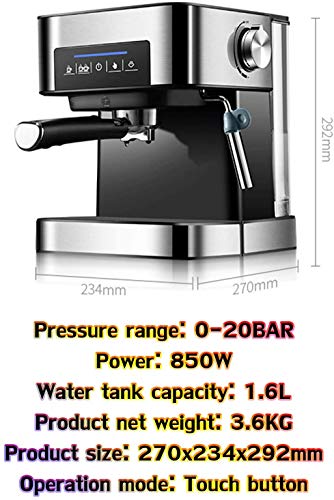 YQCX Espresso-Kaffeemaschine, Edelstahldrahtkörper, Mikrocomputersteuerung Touchscreen, Manuelle Anpassung Der… – Bild 4