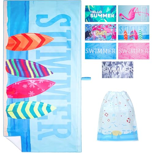 LEcylankEr Strandtuch Großes, Mikrofaser Handtuch 180x90, Sandabweisend Schnelltrocknend Mikrofaser Strandtuch Groß, für Strand/Poolside/Strandstühle (Summer-Skateboard)