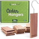 ecoKiwi Cedar Blocks for Clothes Storage - 20 Pack Cedar Hangers - Natural Oil Planks for Closets &...