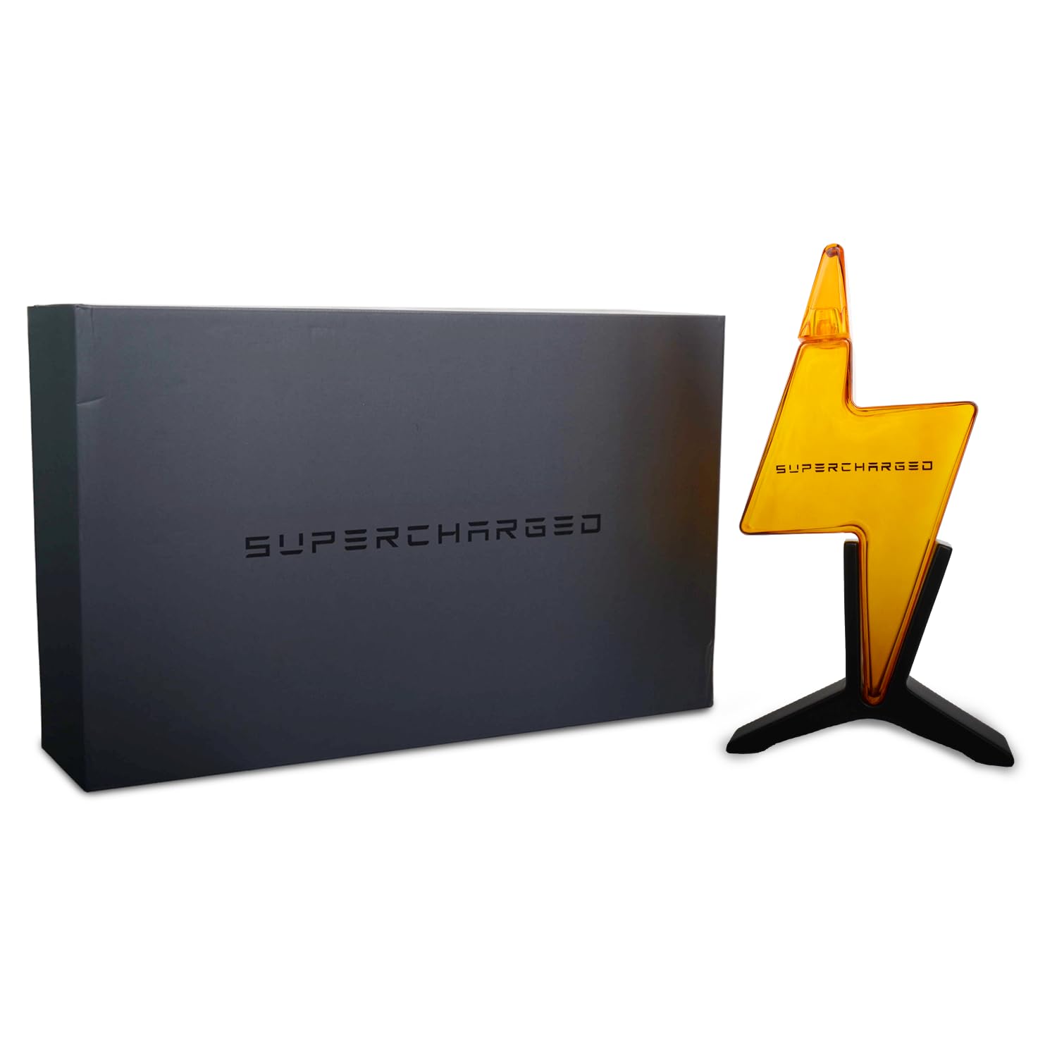 Supercharged 750 mL Whiskey Decanter Glass liquor bottle Antique Design with Wooden Stand for Whiskey, Bourbon, Scotch