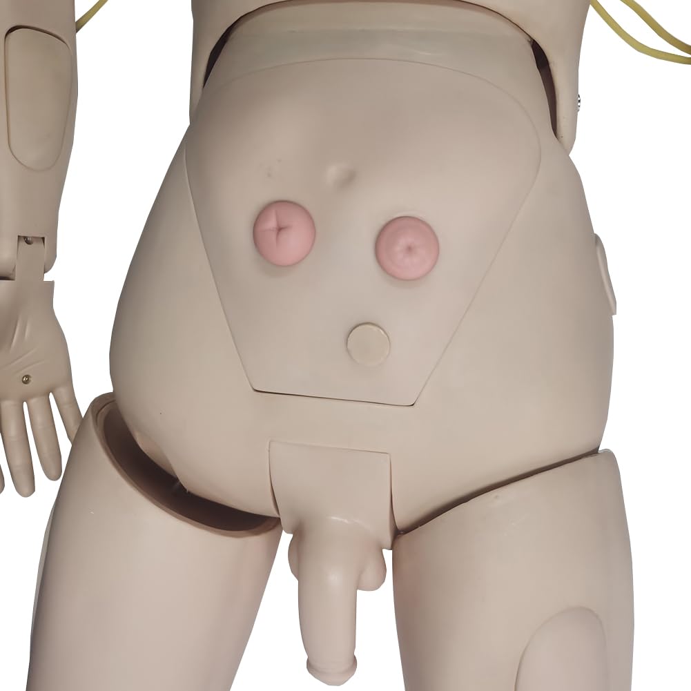 DRXRD Pflegepuppe Altenpflege Lebensgroß Krankenpflege-Puppe mit Wundmodul + Amputationsmodul + Patientenkittel + Aufbewahrungstasche für Unterricht in der Grundausbildung in der Krankenpflege
