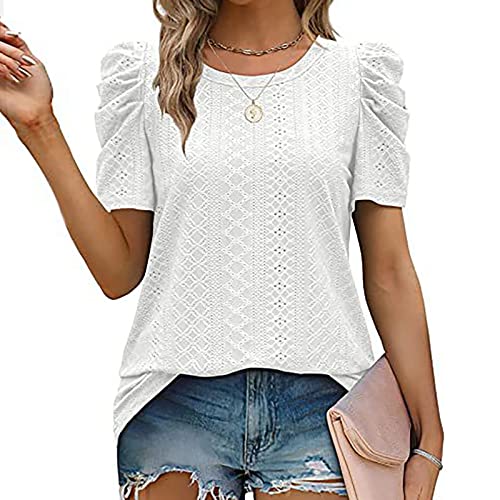 Coole Bluse Mit Puffärmeln Für Damen - Lässig & Elegant Mit Falten