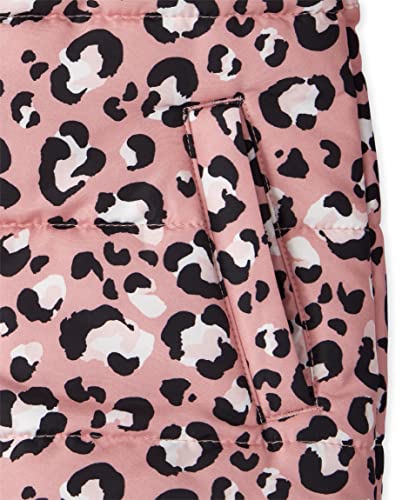 The Children's Place girls Girls Long Sleeve Leopard 3 in 1 Jacket and Sleeveless Solid Snow Overalls 2-piece Snow Set 2-pack3