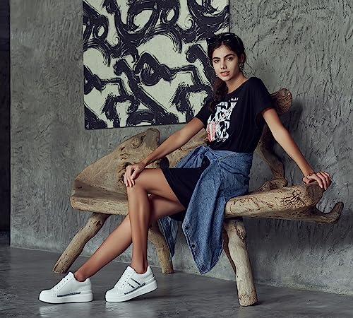 Jeossy Women's Platform Chunky White Casual Sneakers, Comfort 8028 Trendy Sneakers So Light Weight2