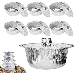 Ollas Con Tapa De Aluminio Ollas desechables de aluminio con tapas, ollas de aluminio desechables, macetas desechables para cocinar, ollas de aluminio con tapas, macetas desechables de aluminio para hornear, almacenamiento y
